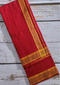 Men Red 9x5 6 Inch Red Color Dhoti with Angavasthram ( Gamcha )