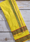 Men Red 9x5 6 Inch Yellow Border Color Dhoti with Angavasthram ( Gamcha )